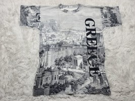Greece All Over Print Shirt L 2-SIDED AOP Parthenon Statues Cyrillic VTG... - £18.29 GBP