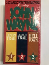 3 Classic Western Movies Vhs Starring John Wayne new sealed - $7.49