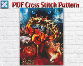Game Of Thrones Fantasy Movie Counted PDF Cross Stitch Pattern Needlework DMC - £2.74 GBP