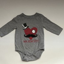 Baby Gap Boys Size 3-6 One Piece Shirt Snap Mr. Perfect Heart Mustache - $4.94