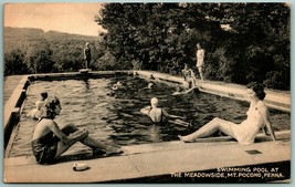 Swimming Pool Meadowside Mt Pocono Pennsylvania PA Collotype Postcard C14 - £8.52 GBP