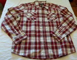 Men&#39;s Long Sleeve No Boundaries Woven Shirt Red Plaid Medium 38-40 NEW W... - $16.01