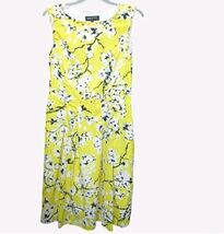 Yellow Floral Jones New York Knee Length Dress Size 6 - $29.10