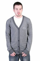 Tavik Mens Charcoal Gray Striped Roger Light Weight Cotton Cardigan Sweater NWT - £16.73 GBP