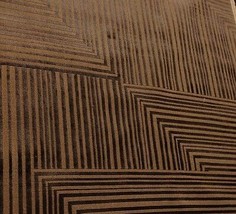 Donghia Jackson Hansen Brown Stripe Velvet Gros Point Cushion Fabric 1.25 Yd 52&quot; - £57.51 GBP