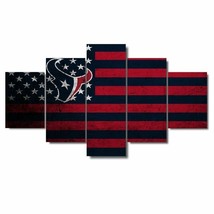 No Frame Houston Texans Flag Fball Five Piece Canvas Multi Panel Home Decor Art - £24.05 GBP+