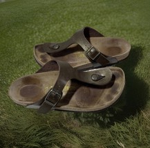 Birkenstock Gizeh Thong Sandals T-Strap Bronze Brown Size 7-7.5 - $24.95