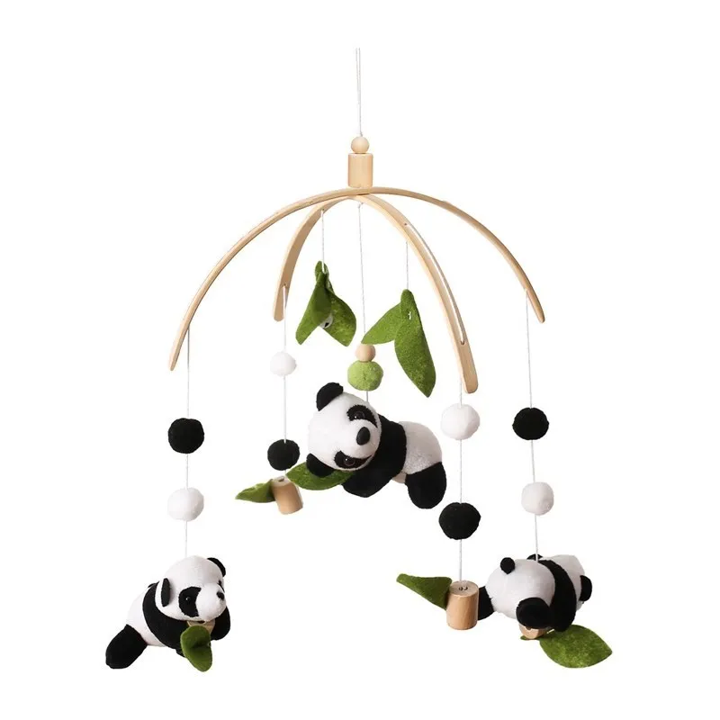 Baby Cribs Rattle Toys 0-12Months Wooden Baby Mobile Newborn pandaAnimal Shape - £10.51 GBP+