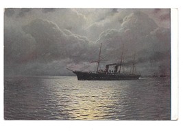 Ship on Still Water Stille Fahrt Russian Painter Kalmikow Nautical Art Postcard - $4.99