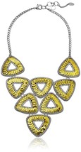 NEW 19&quot;+2&quot; Amrita Singh Noho Gold/Silver Triangle sequin statement Necklace NIB - £23.01 GBP