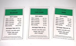 Monopoly Here &amp; Now World Edition Board Game Complete Set Green Title Deed Cards - £7.66 GBP