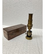 Vtg 1930s English Brass Scientists Field Microscope/ With Solid Boxwood ... - $4,437.50 MXN