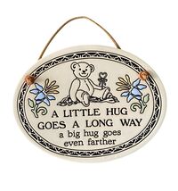 Trinity Pottery Hanging Plaque Ceramic Teddy Bear Vintage A Little Hug 7... - $13.80 CAD
