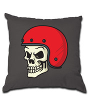red helmet skull Pillow (Cover and Pillow Included) - £17.25 GBP