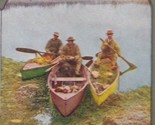 Vtg Stereoview Hunting in the West - the Evening Return &quot;All in&quot; - Boats... - $18.04