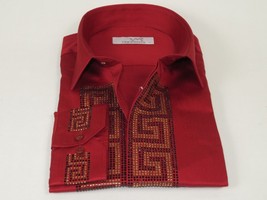 Men CEREMONIA Turkey Shirt 100% Cotton Fancy Rhine Stones #TSV 28 Slim Fit image 8