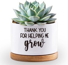 Thank You For Helping Me Grow Succulent Pots White Ceramic, Plant Not In... - £29.72 GBP