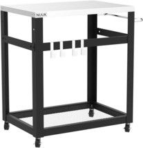 The Nuuk Double-Shelf Movable Outdoor Dining Cart Table Is A 20&quot; X 30&quot; - £120.67 GBP