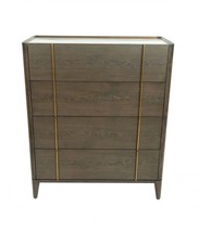 39" Dark Brown and gold Solid Wood Four Drawer Dresser - $26,423.71 MXN