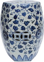 Garden Stool Grape Vines Vase Backless Hexagonal Blue Colors May Vary White - £414.78 GBP
