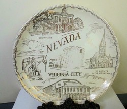 Vintage Plate Virginia City Nevada  9  Inch  Gold on White - £12.47 GBP