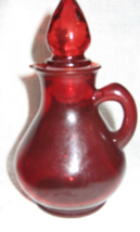 Avon-Ruby Red-Cape Cod Collection-Bottle/Cruet w/Strawberry Stopper-1970&#39;s - $10.00