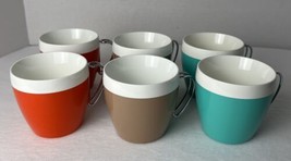 Thermo Serv Insulated Plastic Coffee Cups West Bend Made In USA MCM 60s Set Of 6 - $35.06