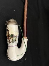 Old hand painted porcelain Dutch pipe with copper lid - £58.56 GBP