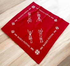 1992 Basque Festival Red Bandana Scarf Cultural Event Dancers Boise Idah... - $21.97