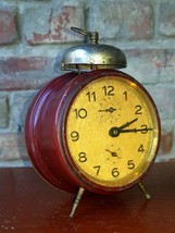 Vintage Alarm Clock - Brass Windup Movement - Germany 50s - Rare Gold Dial Ring - £111.11 GBP