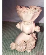 Pink Japanese Spaghetti Poodle Dog Figure Pottery - £15.71 GBP
