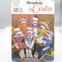 UNCUT Vintage Sewing PATTERN Simplicity Crafts 9073, Sock Monkeys and Clothes - £22.10 GBP