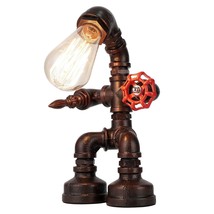 Frideko Steampunk Lamp - Retro Lamp, Industrial Antique Iron Metal Robot Pipe De - £76.71 GBP