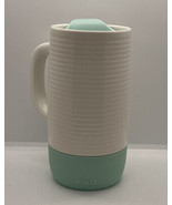Ello Ceramic Travel Mug Aqua White Jane Style with Slider Lid Turquoise - £7.52 GBP