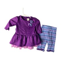 Sweetheart Rose Girls Infant Baby Size 3 6 months Purple dress With Gold... - $9.89
