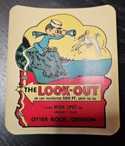 The Look-Out Cape Foulweather Otter Rock Oregon Vintage Travel Car Water... - $29.69