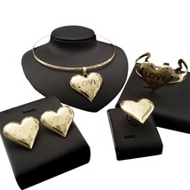 Pendants Necklace For Women Gold Jewelry 24k Original Love Heart Pendant Earring - £36.48 GBP