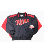 $55 Minnesota Twins Vintage 90s MLB Blue Red Therma Fleece Lined Zip Jac... - £53.60 GBP