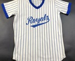 Vintage Kansas City Royals Boys Teens L Grey Striped T-Shirt Jersey V-
s... - $29.67