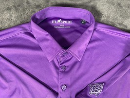 HL Sport Performance Luxury Men&#39;s Golf Polo Purple Short Sleeve Size M - $25.84