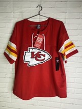 NEW Ultra Game NFL Kansas City Chiefs Womens XL Red Lace Up Jersey Shirt... - $64.35