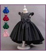 Girl Black Gown Girls Fly Sleeveless Dress Children Wedding Evening Birt... - $45.23 CAD+