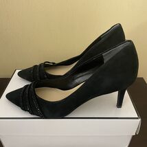 Alfani Women's Black Suede Rhinestone Pointed Toe Stiletto Pumps Heels - $23.92