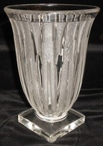1940s Verlys Crystal - Frosted And Clear Icicle Design 7 3/4&quot; Vase France - £56.06 GBP