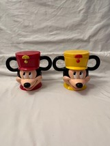 Set of 2 Vintage Disney on Ice Mickey &amp; Minnie Cups with Flip Top Lid - £11.73 GBP