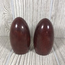 VINTAGE ORIGINAL CALIFORNIA REDWOOD Salt &amp; Pepper Shaker Set EUC 3” Tall... - £10.48 GBP