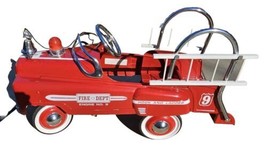 American Retro Deluxe Fire Dept Engine Truck #9 Hook &amp; Ladder Pedal Car - £264.59 GBP