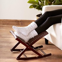 Rocking Foot Rest Stool Padded Ottoman Foldable Upholstered Improves Circulation - £39.32 GBP