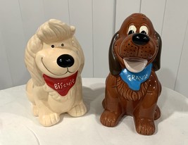 Vintage Bob Evans Biscuit and Gravy Dog Puppy Ceramic Coin Banks 7&quot;  - £52.81 GBP