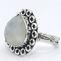 Natural Rainbow Moonstone Gemstone Handmade 925Silver Plated Ring Jewelry Size 7 - £5.39 GBP